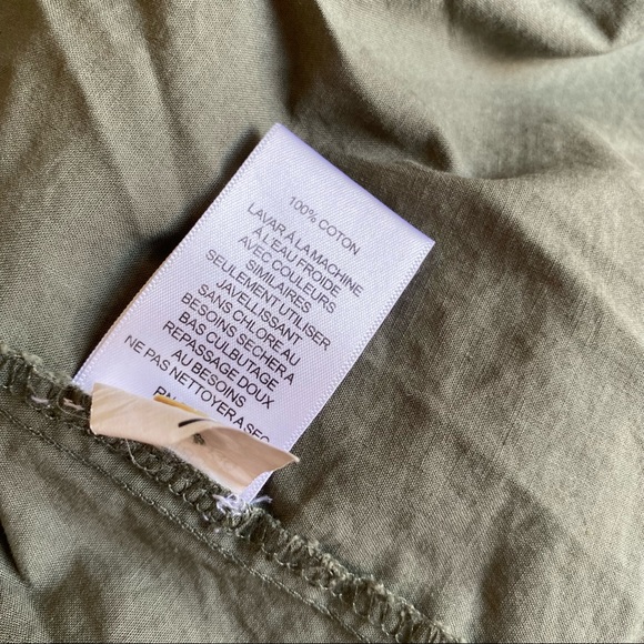 Foxcroft Olive Green Shaped Fit Button-up Shirt Sz 14 - Picture 6 of 15